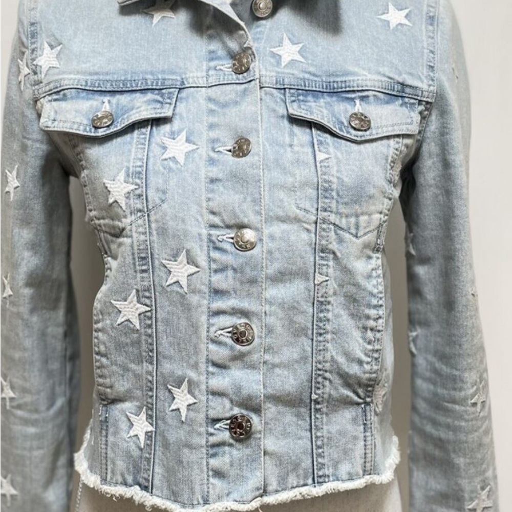 Generation Live Light Denim Jacket With White Sta… - image 7